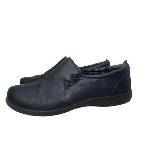 Abeo Eastbourne Pro System Navy Blue Leather Comfort Slip On Shoes Size 9.5